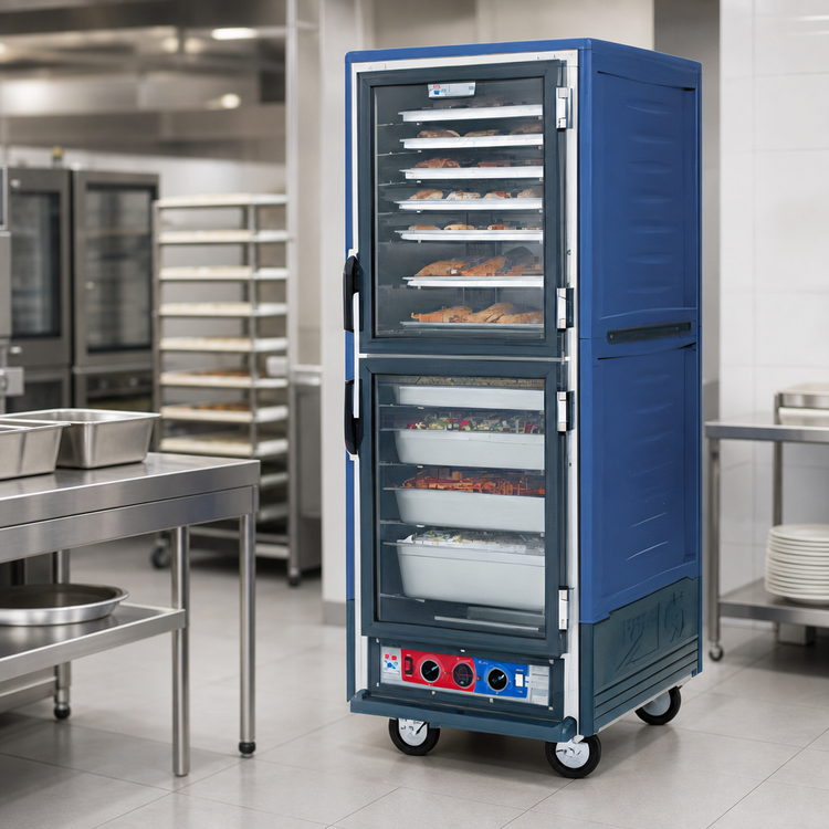 Product image #4 for Metro C5 3 Series Full Height Heated Holding Cabinet with Blue Insulation Armour, Dutch Clear Doors, and Lip Load Slides