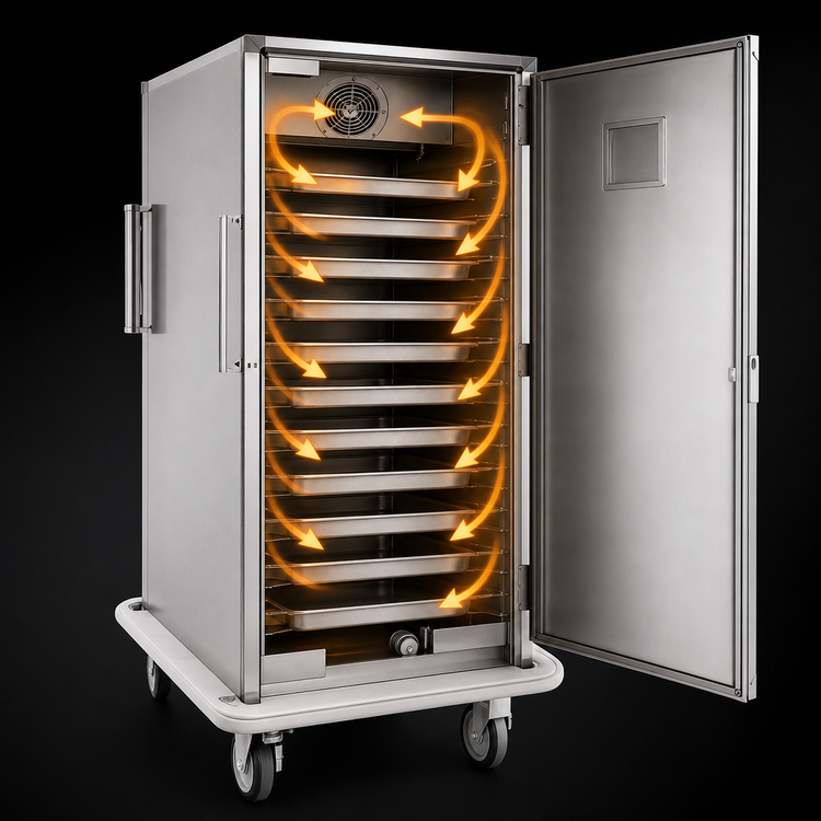 Product image #4 for Carter-Hoffmann ST1811 Electric Heated Satellite Transport Cart, Full-Height Insulated Holding Cabinet, 13 Sheet Pan / 26 Hotel Pan Capacity