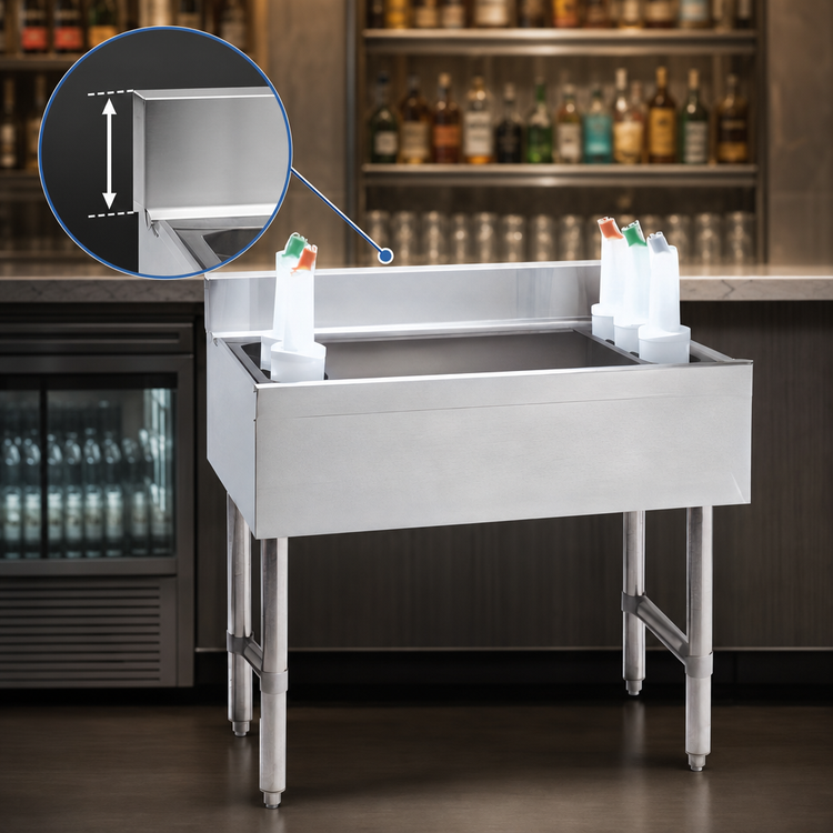 Product image #4 for Advance Tabco Special Value Series 12-Inch Deep Stainless Steel Cocktail Unit with Bottle Racks