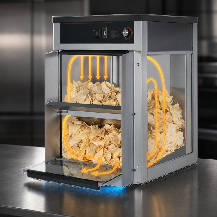 Product image #4 for Hatco Macho Nacho® Front-Loading Chip Warmer and Display Cabinet, 25 lb. Capacity