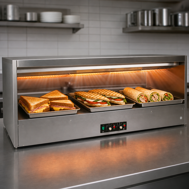 Product image #4 for BKI SM-2624R 26-Inch Countertop Pass-Through Sandwich Warmer with Slanted Shelf