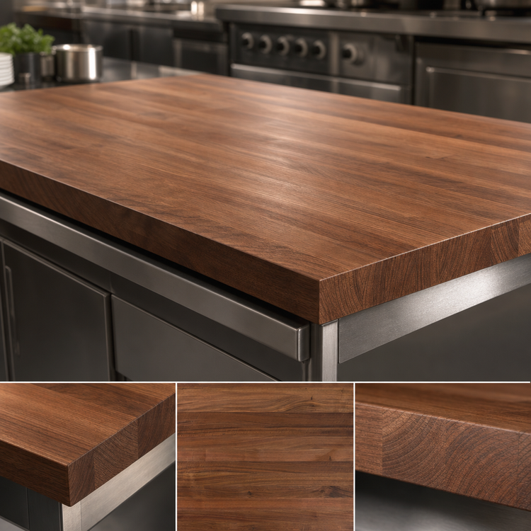 Product image #4 for Boos Block American Black Walnut Edge Grain Kitchen Countertop with Varnique Finish, 84 x 42 x 3 Inches