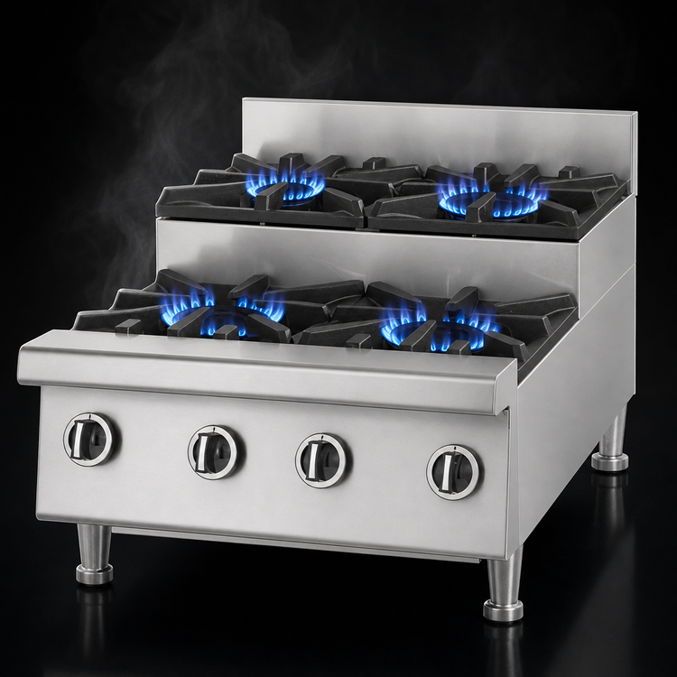 Product image #4 for Garland US Range UT Counter UTOG36-SU6 36-Inch Gas Step-Up Hotplate with 6 Open Burners