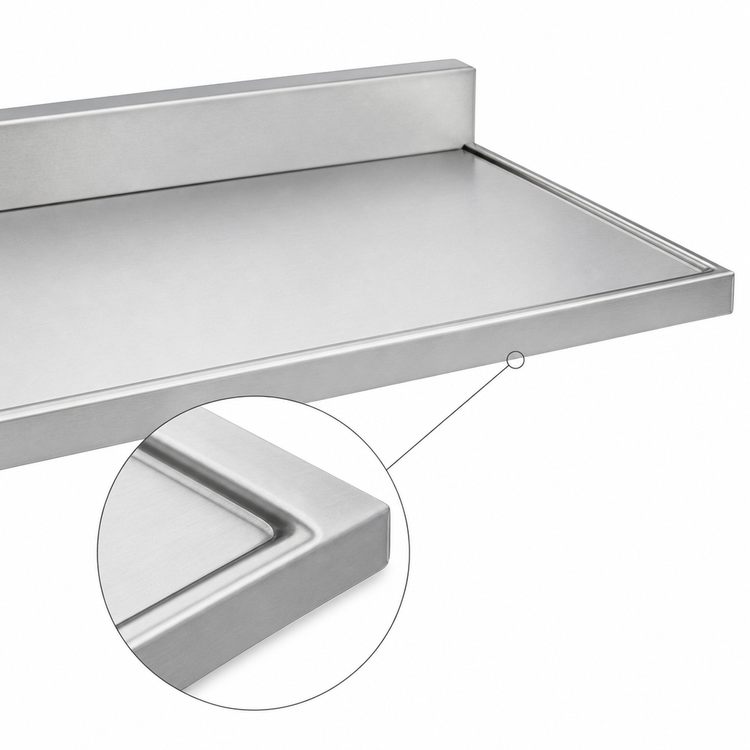 Product image #4 for Advance Tabco 30" x 25" Stainless Steel Countertop with 5" Backsplash