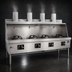 Thumbnail image #4 for MasterRange Four-Chamber Gas Wok Range with Flue, Stainless Steel Sides