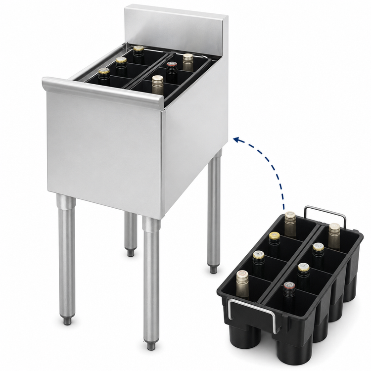 Product image #4 for Eagle Group 2200 Series Underbar Insulated Modular Add-On Bottle Storage Unit, 12 Inch W x 24 Inch D
