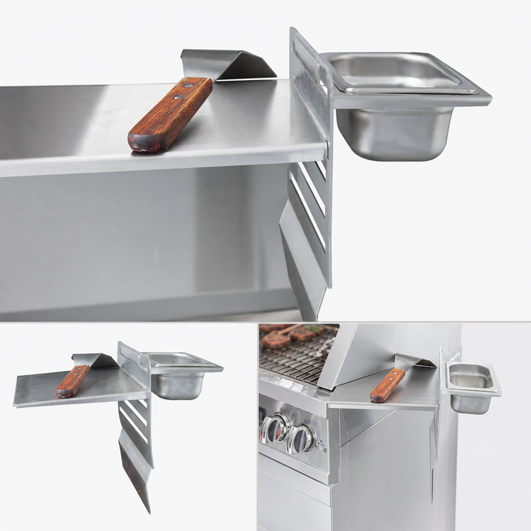 Product image #4 for BK Resources GrillCook Pro Medium Upright Prep Shelf Stand with 12-Inch Shelf and 1/9 Pan Holder