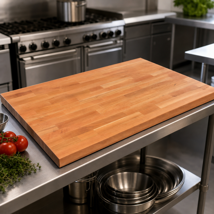 Product image #4 for Boos Block 48" x 32" x 1-1/2" Blended Edge Grain American Cherry Kitchen Countertop with Varnique Finish