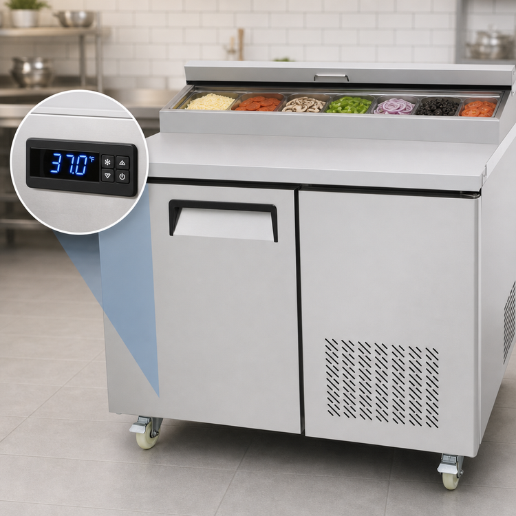 Product image #4 for Atosa 44-Inch One-Section Refrigerated Pizza Prep Table with Solid Door