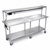 Thumbnail image #5 for John Boos Mobile Stainless Steel Expediting Work Table with Infrared Food Warmer, Overshelf, and Locking Casters, 84 x 24 x 54 Inches