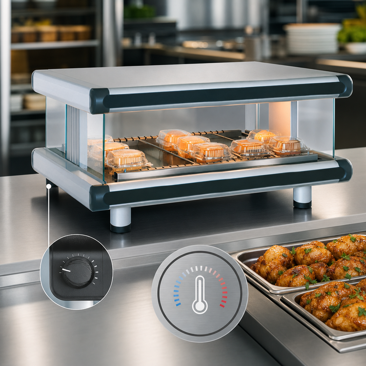 Product image #4 for Hatco Glo-Ray Designer Horizontal Countertop Hot Food Display Warmer with Shelf and Infrared Heat
