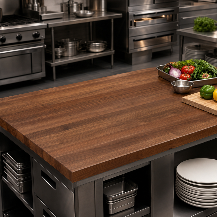 Product image #4 for American Black Walnut Edge Grain Kitchen Countertop, 84 x 38 x 1-1/2 Inch, Varnique Finish