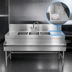 Thumbnail image #4 for Spec-Bar 48-Inch Three-Compartment Underbar Sink Unit with Right Drainboard and Faucet