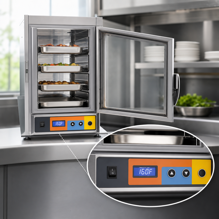 Product image #4 for Panco HCHNLSI-RA2.25 Half-Size Narrow Heated Holding Cabinet with Clear Polycarbonate Door