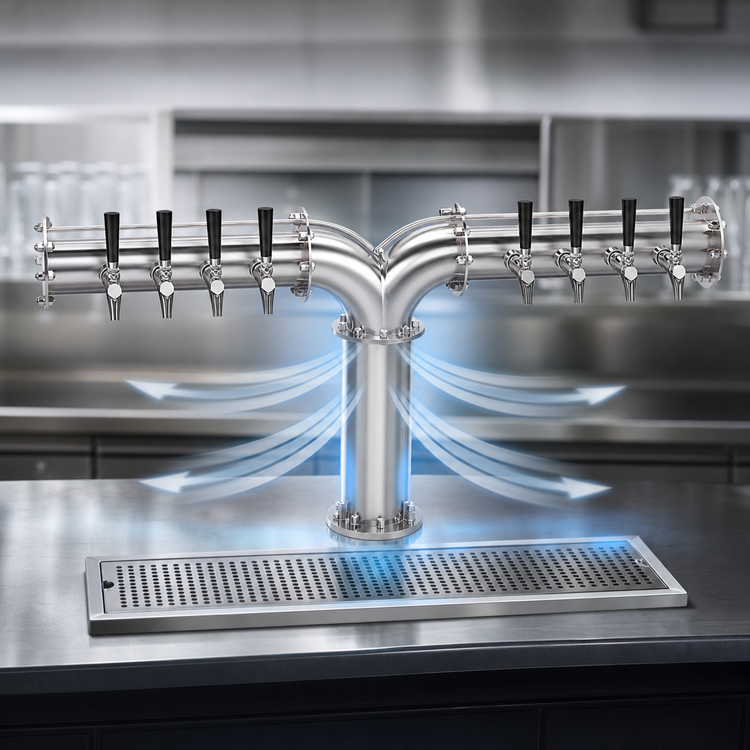 Product image #4 for Krowne Countertop Air-Cooled 8-Faucet Pipe Y-Tower Beer Tower