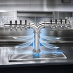 Thumbnail image #4 for Krowne KPY-8A Countertop Air-Cooled 8-Faucet Pipe Y-Tower Beer Tower, Brushed Stainless Steel, 42-Inch