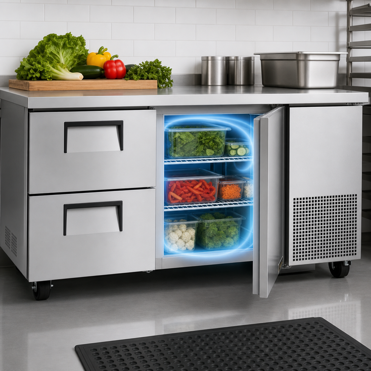 Product image #4 for True TUC-67D-2-HC 67-Inch Deep Undercounter Refrigerator with 1 Door and 2 Drawers