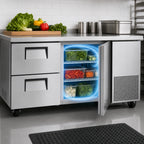 Thumbnail image #4 for True Mfg. - General Foodservice TUC-67D-2-HC 2-Section Undercounter Refrigerator, 1 Door/2 Drawers, Stainless Steel, Side-Mounted Self-Contained