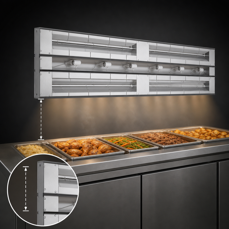 Product image #4 for Hatco Glo-Ray 48-Inch Dual Infrared Strip Heater, Unlighted, 6-Inch Spacer, Aluminum