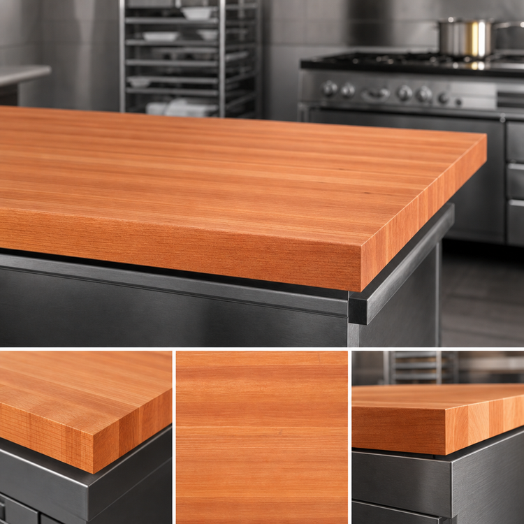 Product image #4 for Boos Block American Cherry Edge-Grain Kitchen Countertop with Varnique Finish, 120 x 32 x 3 Inches