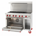 Thumbnail image #4 for American Range Green Flame 48-Inch Commercial Gas Range with 8 Open Burners, 26-1/2-Inch Left Convection Oven, and Right Storage Base