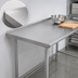Thumbnail image #4 for Advance Tabco 108-Inch x 24-Inch 14-Gauge 304 Stainless Steel Work Table with 1-1/2-Inch Rear Splash and Galvanized Open Base