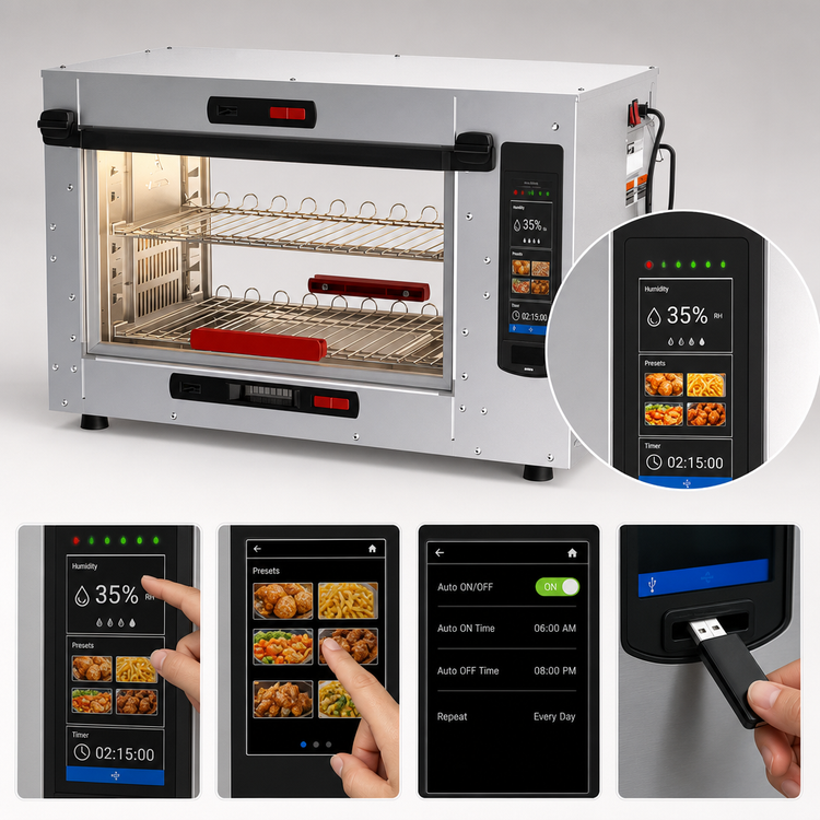 Product image #5 for Metro HotBlox Xpress S4 Pass-Thru Quick-Pick Countertop Hot Food Holding Cabinet with Touchscreen Controls