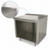 Thumbnail image #4 for Advance Tabco 48 Inch x 24 Inch Stainless Steel Open Front Cabinet Base Work Table with 1-1/2 Inch Rear Backsplash