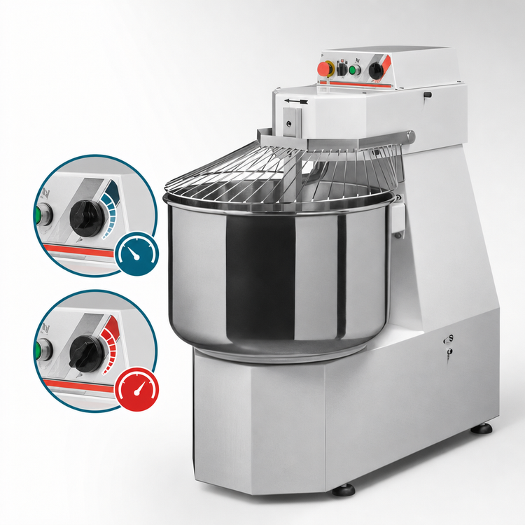 Product image #4 for Trento Avancini SP50 Heavy-Duty Spiral Dough Mixer, 110 lb Capacity, 2-Speed, 208V