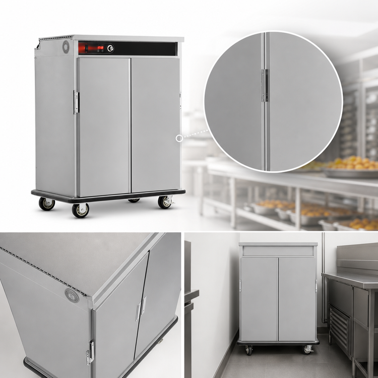 Product image #4 for FWE PST-20 Mobile Double-Compartment Heated Holding Cabinet, 20 Pan Capacity