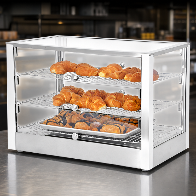 Product image #4 for Omcan Countertop Hot Food Display Warmer, Full/Self-Service, 115 L, Stainless Steel and Glass