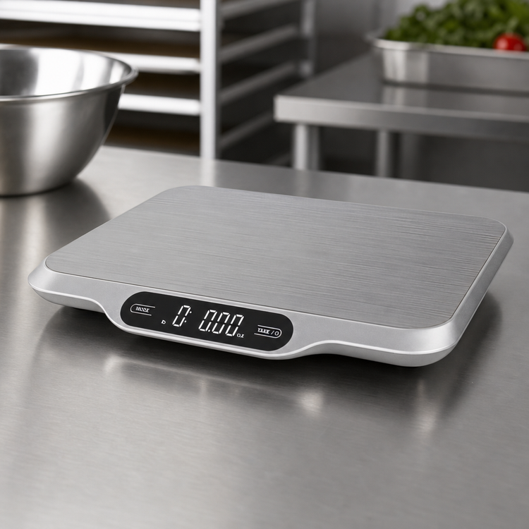 Product image #4 for San Jamar SlimLine Digital Portion Control Scale, 33 lb Capacity, Rectangular Stainless Steel Platform