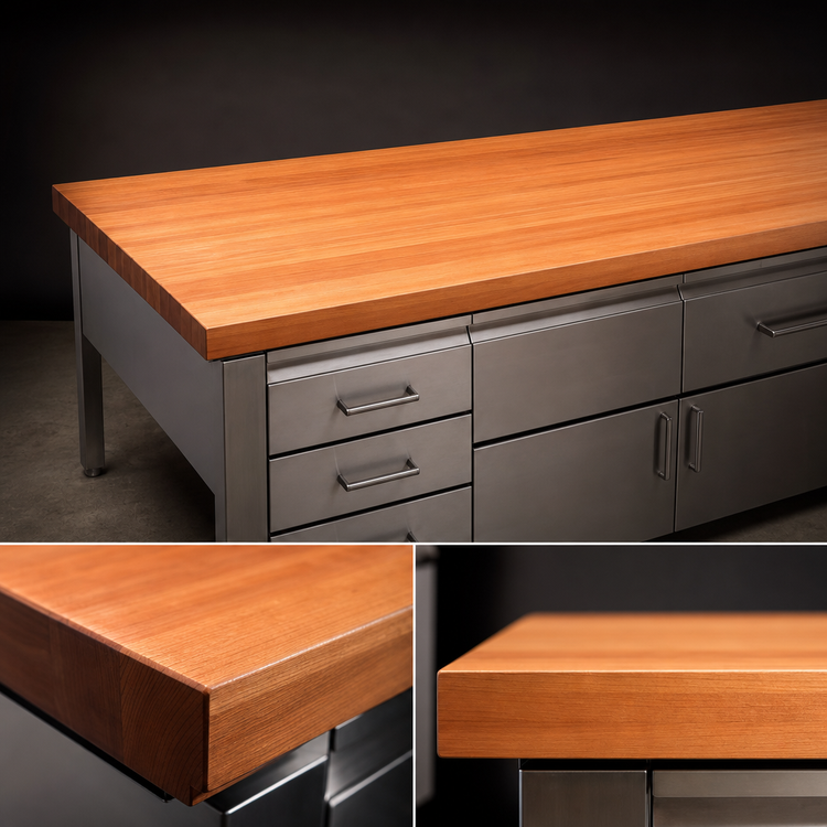 Product image #4 for Boos Block 96-Inch x 36-Inch American Cherry Edge Grain Kitchen Countertop, 3-Inch Thick, Penetrating Oil Finish