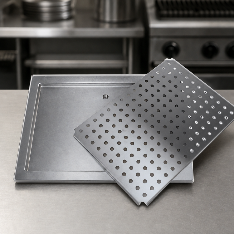 Product image #4 for Advance Tabco 18 x 36 Inch Drop-In Countertop Stainless Steel Drain Pan with Removable Drip Tray