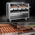 Thumbnail image #4 for Magikitch'n FM-SMB-624 24-Inch Floor Model Gas Coal Charbroiler with Adjustable Tilt Round Rod Grate