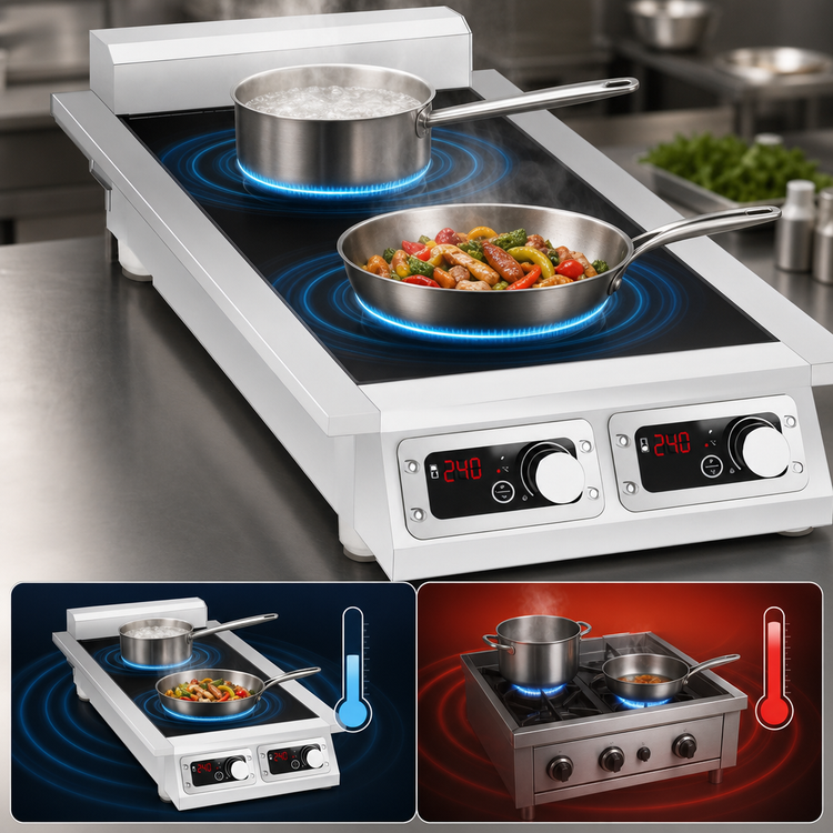 Product image #4 for Eurodib USA CCI2351PH Commercial Countertop Dual-Zone Induction Cooktop