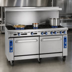 Thumbnail image #4 for Imperial (Middleby) Pro Series IR-12 72-Inch Gas Restaurant Range with 12 Open Burners and 2 Standard Ovens