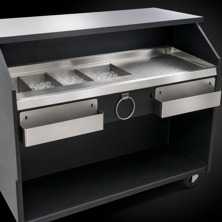 Product image #4 for Deluxe Standard Indoor Portable Bar with Stainless Steel Work Surface and Ice Bin