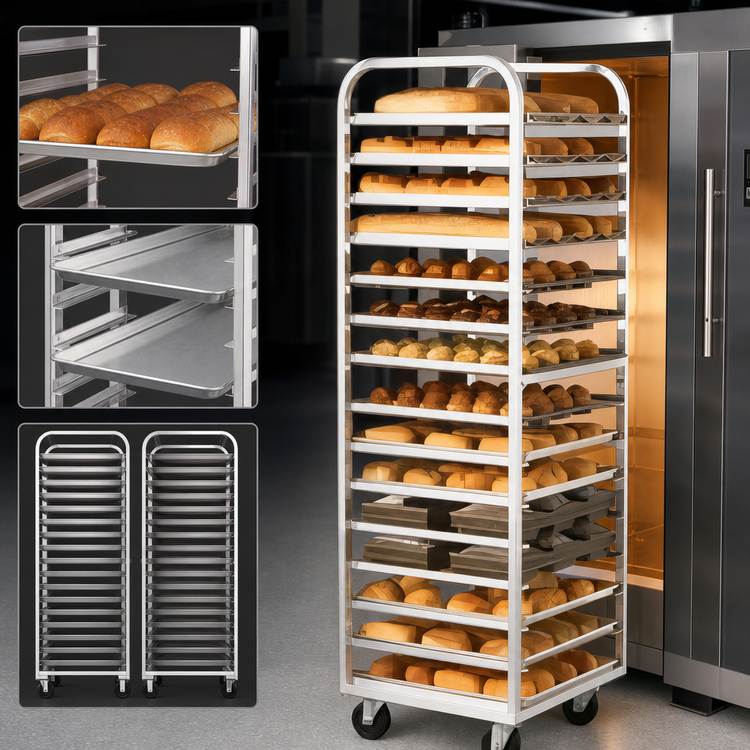 Product image #4 for Adamatic Roll-In Oven Rack with A-Style Lift, 30 Pan Capacity, Double Side Load