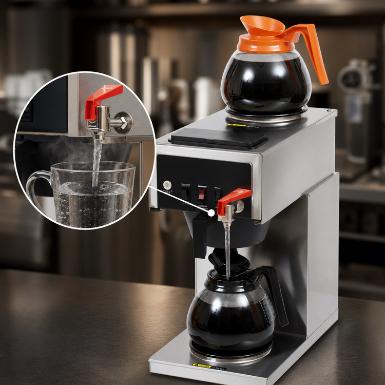 Product image #4 for Bloomfield Koffee King Automatic Fill Low-Profile Decanter Coffee Brewer with Hot Water Faucet, 2 Warmers, 120V