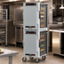 Thumbnail image #5 for Metro HotBlox™ Narrow Mobile Dual-Cavity Pass-Thru Insulated Holding Cabinet, 16-Pan, Analog, Solid Front / Clear Rear Doors