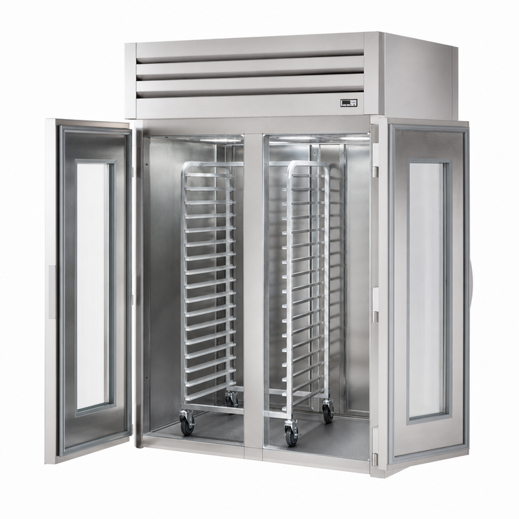 Product image #4 for True Spec Series 2-Section Roll-Thru Refrigerator with Glass Front and Solid Rear Swing Doors