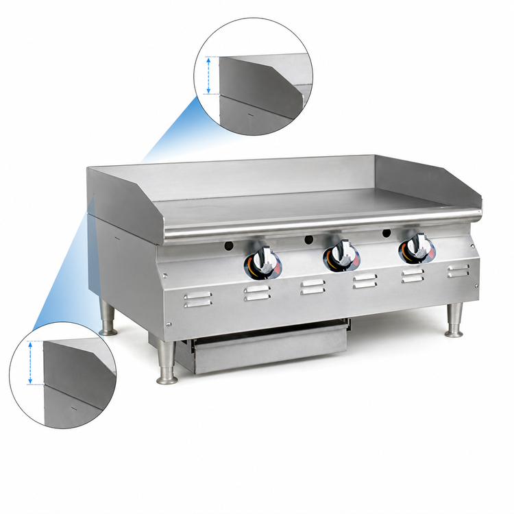 Product image #4 for RedHots Chef's Line 24-Inch Countertop Natural Gas Griddle with 3/4-Inch Smooth Steel Plate