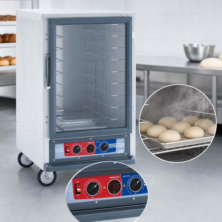 Product image #4 for Metro C5 1 Series Half-Height Mobile Non-Insulated Proofing Cabinet with Clear Polycarbonate Door and Fixed Wire Slides