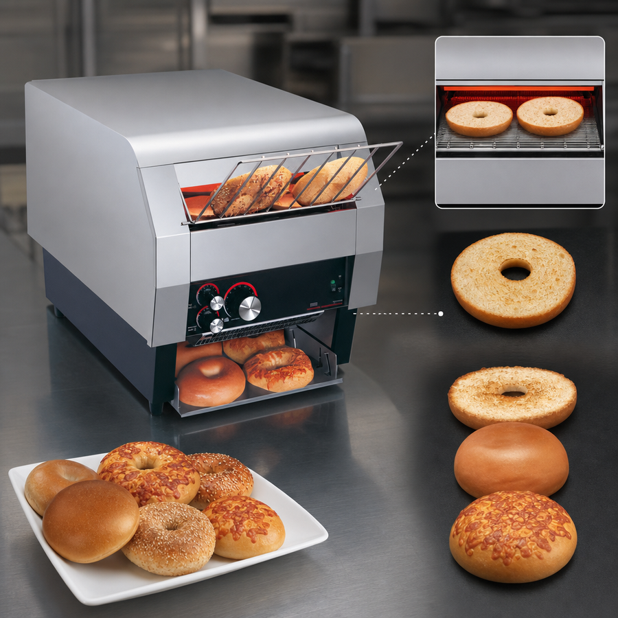 One-Side Toasting for Bagels and Buns