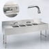 Thumbnail image #4 for Advance Tabco Special Value Series 4-Compartment Stainless Steel Bar Sink with Deck-Mount Faucets and Dual Drainboards, 84 Inch
