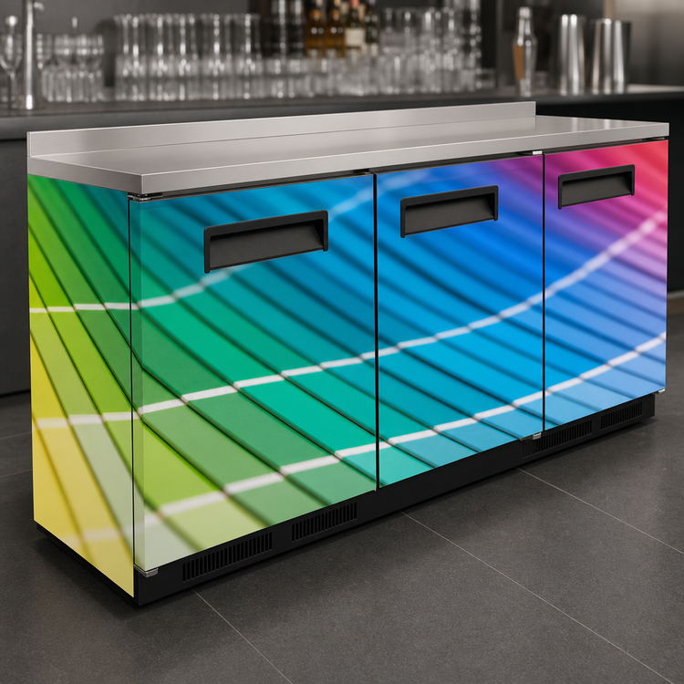 Product image #4 for Krowne 60-Inch Backbar Cooler Whole Unit Vinyl Wrap, Front and Sides