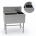 Thumbnail image #4 for 36-Inch Underbar Combo Ice Bin and Bottle Unit with Right-Side 6-Bottle Compartment, 67 lb Ice Capacity