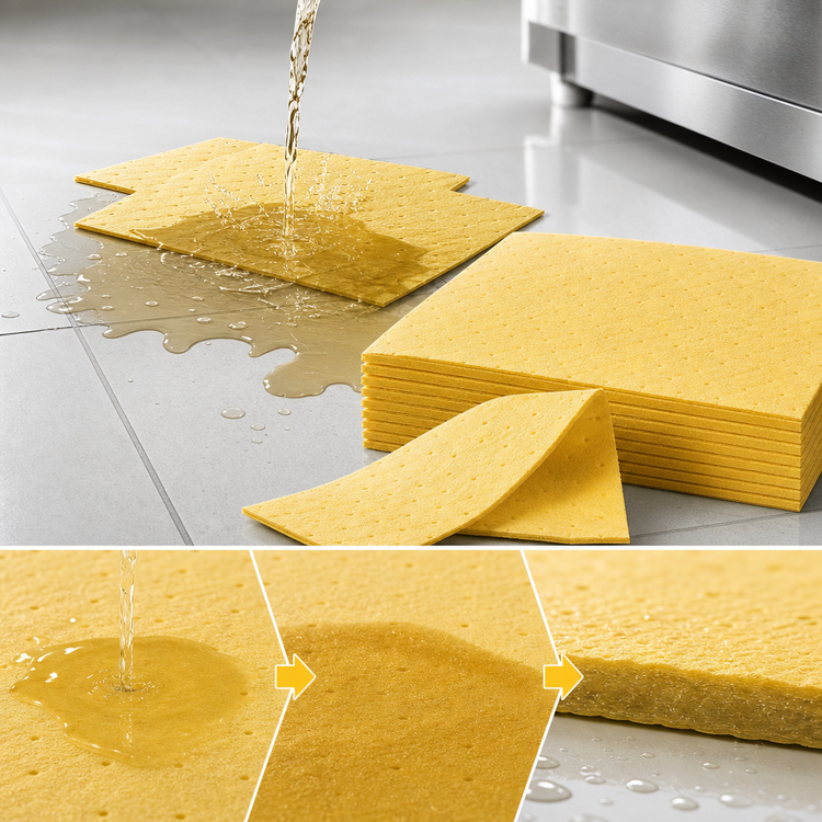 Product image #4 for Rubbermaid Commercial Over-The-Spill Caution Wet Floor Station Pads, Medium, Yellow, 22 Count