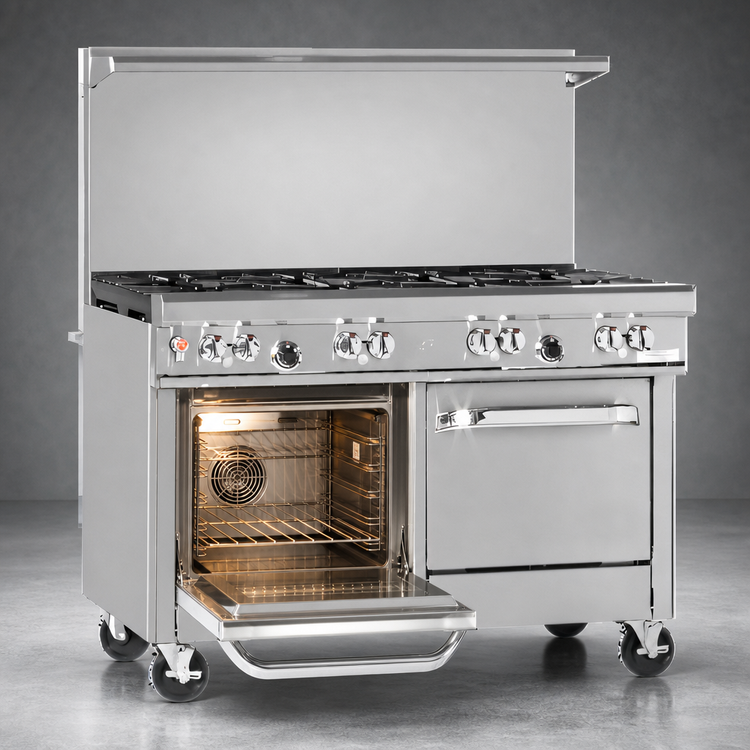Product image #4 for Southbend Ultimate 48-Inch Gas Restaurant Range with 7 Open Burners, Convection Oven, Cabinet Base, and Hi-Shelf